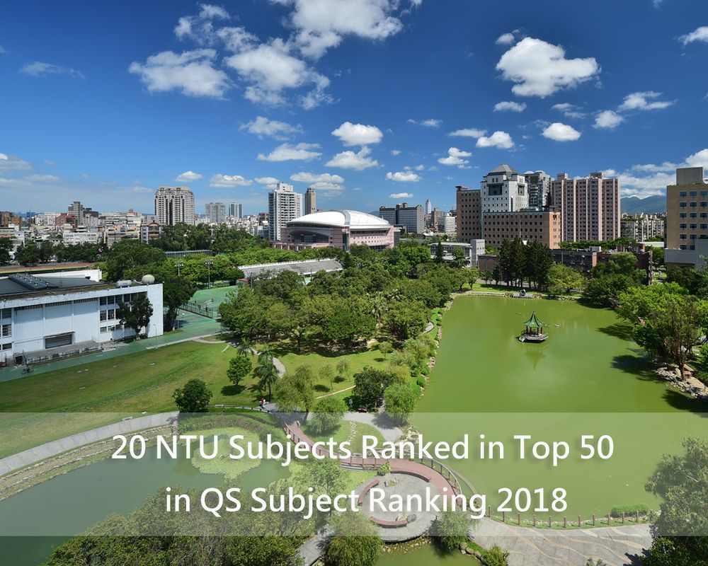 20 NTU Subjects Ranked in Top 50 in QS Subject Ranking 2018-封面圖