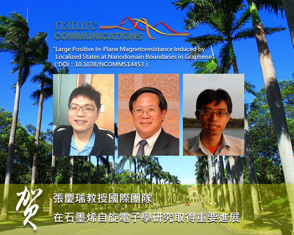 張慶瑞教授國際團隊在石墨烯自旋電子學研究取得重要進展-封面圖