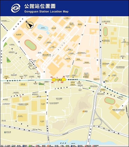 Gongguan Station Location Map